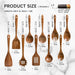 Wooden Spoons for Cooking, 10-Piece Acacia Wood Cooking Utensil Set