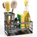 Sink Caddy Sponge Holder for Kitchen with Brush Holder and Stainless Steel Self Drain Tray, Rustproof Kitchen Sink Organizer for Sponge, Soap Dispenser Storage Accessories
