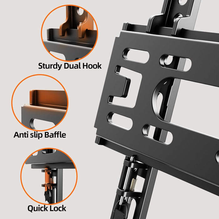 IWORBOARD 24 32 40 42 inch Fixed TV Monitor Wall Mount for 14-42 inch LED LCD Screen,Low Profile Small RV TV Mount, Easy Slim Flat Wall Bracket, Max VESA 200x200mm, 66lbs, Single Stud