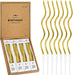 24-Count Gold Spiral Long Thin Metallic Birthday Candles, Cake Candles, Birthday Parties, Wedding Decorations, Party Candles