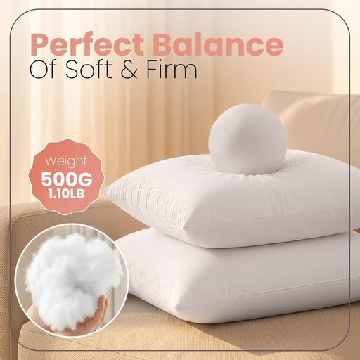 18x18 Pillow Inserts, White Throw Pillows for Couch, 2 Pack