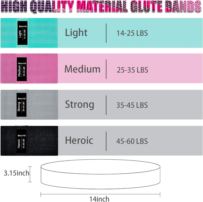 Resistance Bands for Working Out, 4 Levels Exercise Bands for Women & Men, Elastic Workout Band for Physical Therapy, Fa