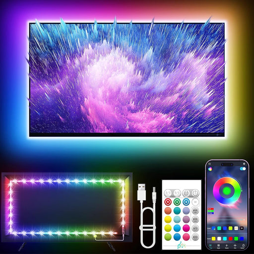 LED Lights for TV, 16.4ft LED Lights for 45-75 Inch TVs, RGB TV Backlight Behind, Music Sync Bluetooth APP & Remote Cont