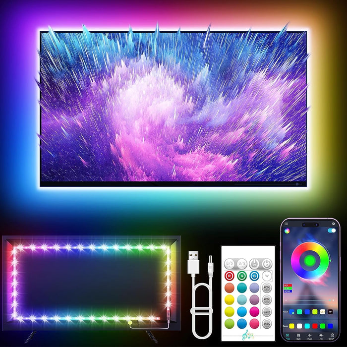 LED Lights for TV, 16.4ft LED Lights for 45-75 Inch TVs, RGB TV Backlight Behind, Music Sync Bluetooth APP & Remote Cont
