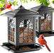 2 Pack Bird Feeders for Outdoor Hanging, Assembly Required, 1-Min Easy Setup, Classic Courtyard Design, Attracting Cardi