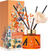 Flower Reed Diffusers Set, 5.07 oz Freesia/Passion Fruit/Orange Scented Oil Diffuser with 8 Reed Sticks, Home Fragrance Diffuser Gift Set for Bathroom & Office Decor 150ml
