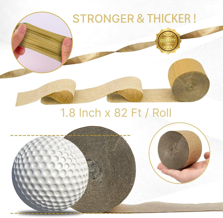 Gold Crepe Paper Streamers 4pcs 328 FT Gold Streamers
