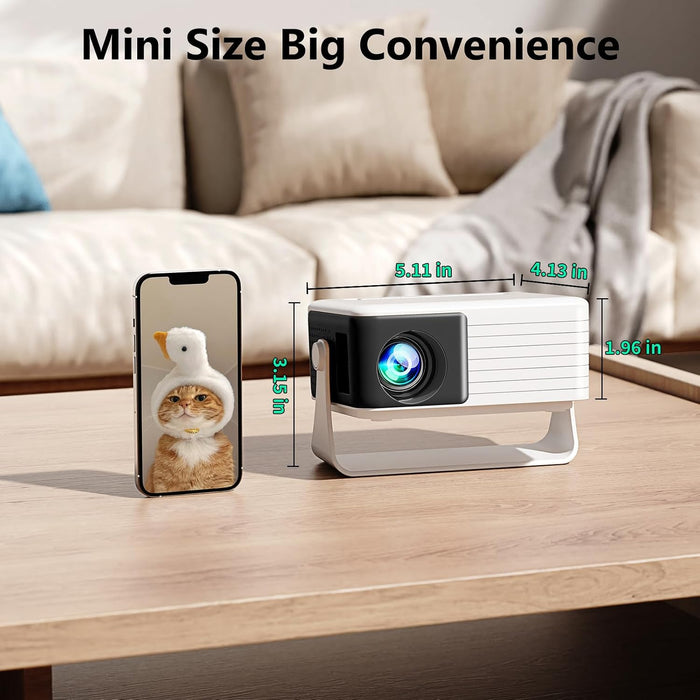 Y3 Mini Projector, Ultra-Compact 317g, 360° Stand, Auto Keystone