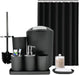 Black Bathroom Accessories Set, 10Pcs Bathroom Accessory Sets Complete with Trash Can, Shower Curtain, Vanity Tray, Soap