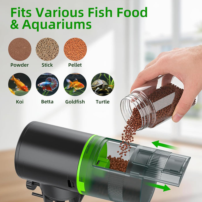 Automatic Fish Feeder for Aquarium: One-Touch Easy Setup & 3 Timers
