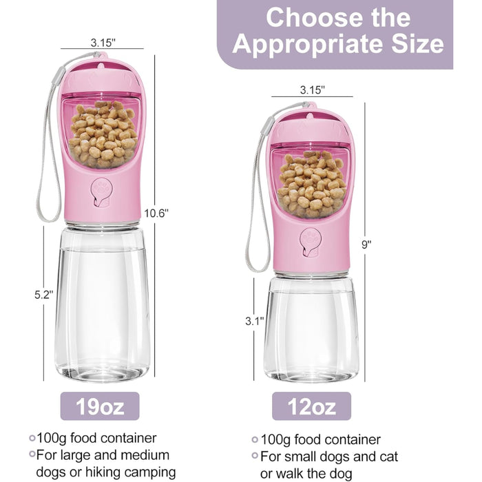 2-in-1 Portable Dog Water Bottle and Food Container