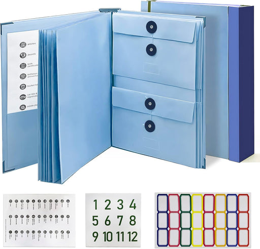 Document Organizer,File Organizer for Paper,Important Documents for Office and School,in Case I Go Missing Binder(Blue,2In Thick)