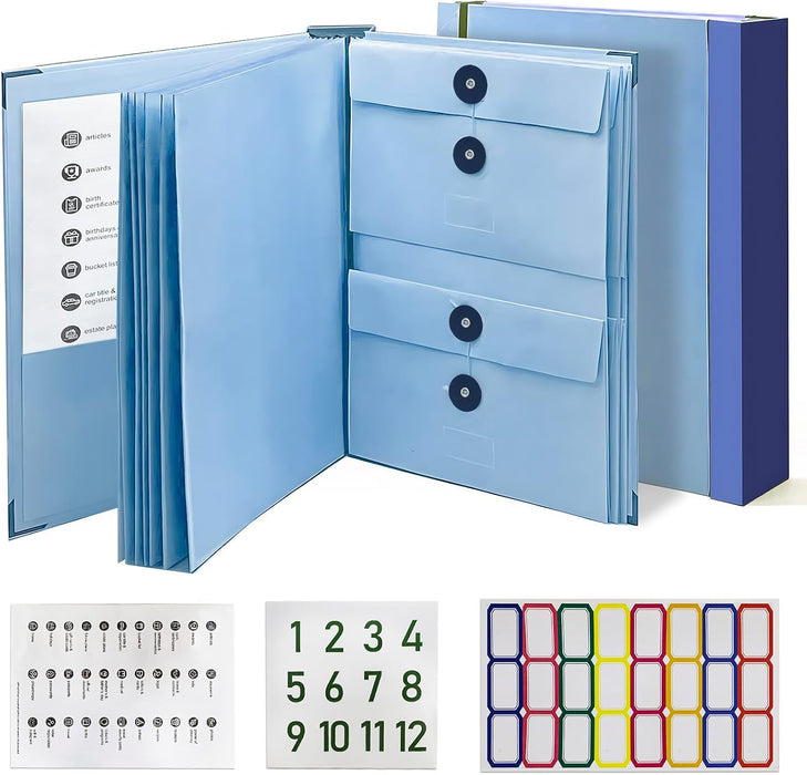 Document Organizer,File Organizer for Paper,Important Documents for Office and School,in Case I Go Missing Binder(Blue,2In Thick)