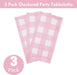 3 Packs Pink Gingham Tablecloth Pink and White Checkered Tablecloths 54 x 108 Inches Disposable Plastic Gingham Tablecov