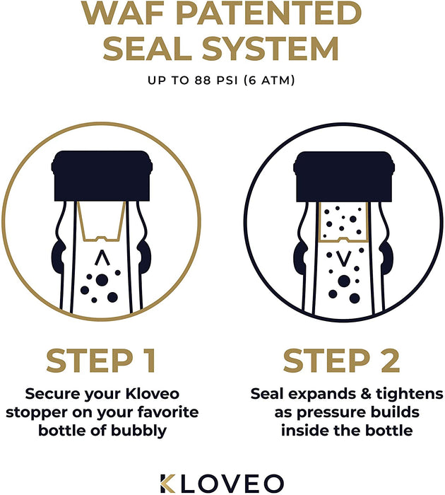 Champagne Stoppers - WAF Patented Seal - Made in Italy