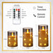 Flickering Flameless Candles: Built-in Star String Lights 3D Wick Acrylic Battery Operated LED Pillar Candles with Remote and Timer for Fall Halloween Christmas Home Decoration - 3 Pack Gray