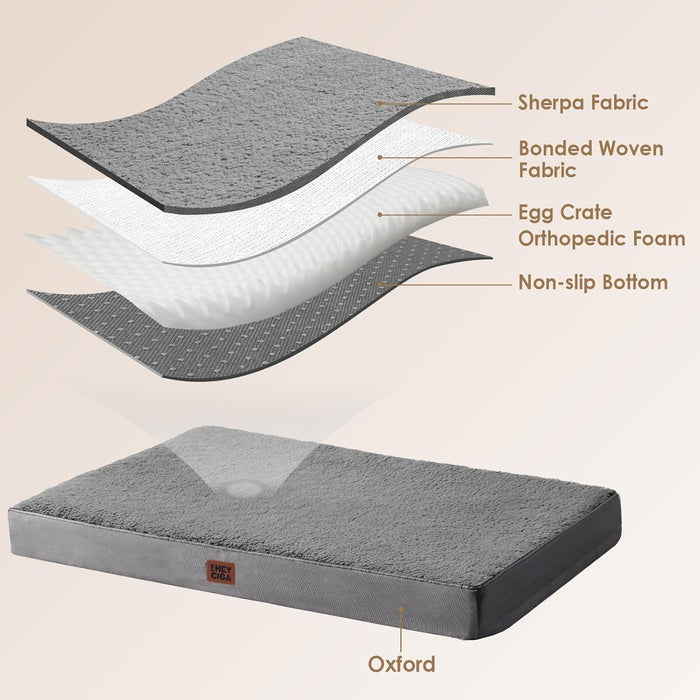 Orthopedic Dog Bed Large with Removable Washable Cover, 41IN Grey