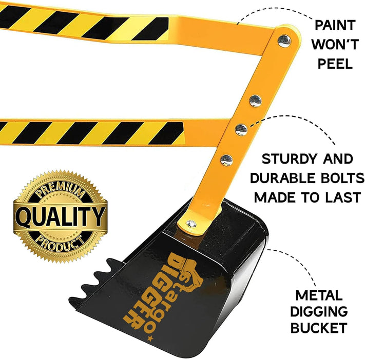 - Steel Kids Excavator Ride on Toy Sand Digger for Kids rotates 360