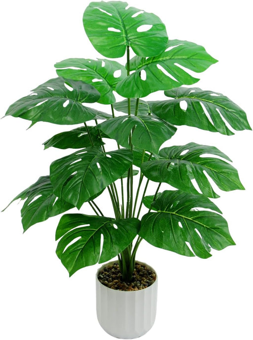28“ Fake Plant Artificial Monstera for Room Decor, Faux Potted Plants Indoor for Home Living Bedroom Aesthetic Farmhouse Dorm Office Classroom and Outdoor Garden Porch Balcony Decor