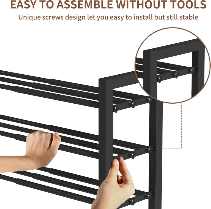 Expandable Shoe Rack, Heavy Duty Metal Shoe Organizer for Closet