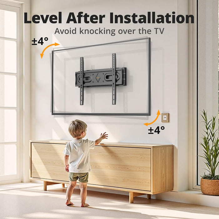50 55 65 inch Full Motion TV Wall Mount for 32-70 inch TV Bracket,Dual articulating Arms Mount, Tilt Swivel Extension Level, Max VESA 400x400mm, 16" Studs, 110 lbs,Fit Most 40 43 50+ TVs