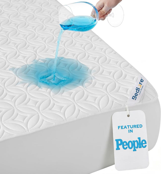 Waterproof Mattress Protector, Queen Size Mattress Pad Noiseless