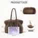Women Furry Handbag Winter Fluffy Tote Bags Fuzzy Crossbody Shoulder Bag Faux Fur Purse