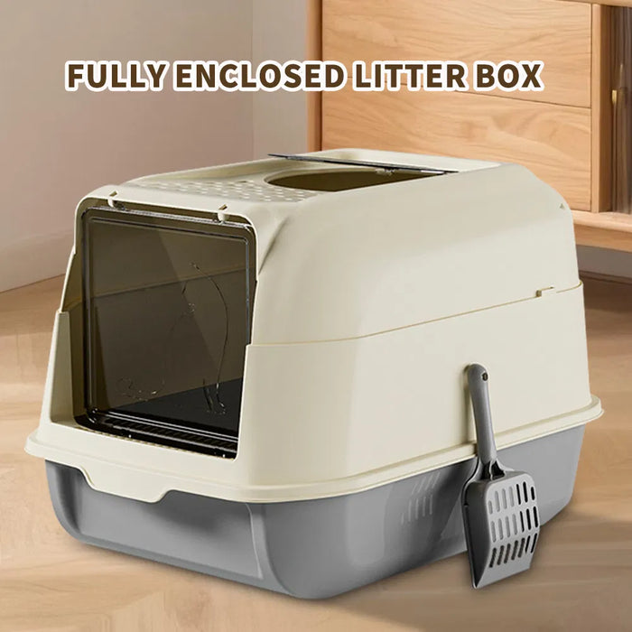 Double-Door Enclosed Cat Litter Box