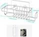 4 in 1 Sink Caddy Sponge Holder, SUS304 Stainless Steel Kitchen Brush Holder and Dish Cloth Hanger, Kitchen Organizers and Storage Essentials - Silver