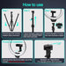 14'' LED Foldable Ring Light with 62'' Tripod Stand, Selfie Ring Light for Video Recording, Live Streaming, TikTok & YouTube, Compatible with iPhone & Android (Black)