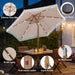 7.5FT Fringe Patio Outdoor Umbrella with LED Solar Lights