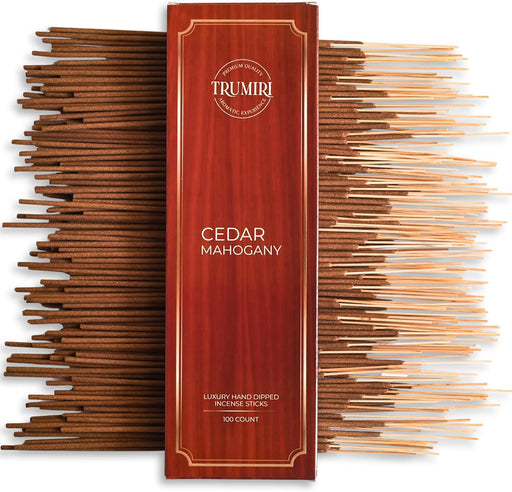 Cedar Mahogany Incense Sticks - Pack of 100 Inscents-Sticks - Inciensos Aromaticos para La Casa - Made with Natural Ingr