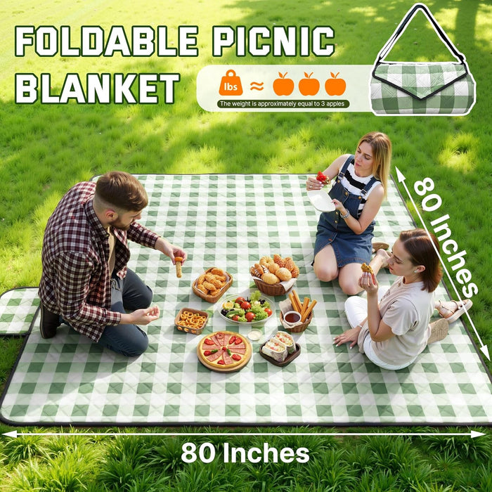 Extra Large Picnic Blanket Waterproof Beach Blanket 80''x80''