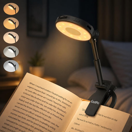 Book Light for Night Reading in Bed: Rechargeable Clip On Reading Light