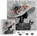 Impossible Puzzles for Adults 1000 Pieces, Floral Muse Puzzle Elegant Lady,Beauty Flower Woman Puzzle Black and White Pearl,Hard Challenge Jigsaw Puzzles Aesthetic