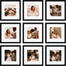 12x12 Picture Frame Set of 9, Display Pictures 8x8 with Mat or 12x12 without Mat, Multi Collage Gallery Square Photo Fra