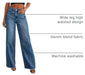 Women's Wide Leg Jeans High Waisted Stretchy Denim Pants