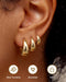 3 Pairs 14K Gold Hoop Earrings Set for Women Small Chunky Huggie