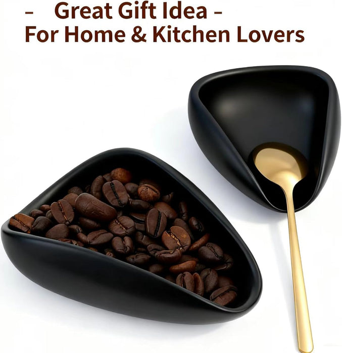 Ceramic Coffee Bean Dosing Cup + Sprayer Gift Set, Spoon Rest, Mini Coffee Spoon Holder for Tea Spoons Stirrers, Coffee Station Decor, Espresso Coffee Bar Accessories & Essentials(Not Include Spoon)