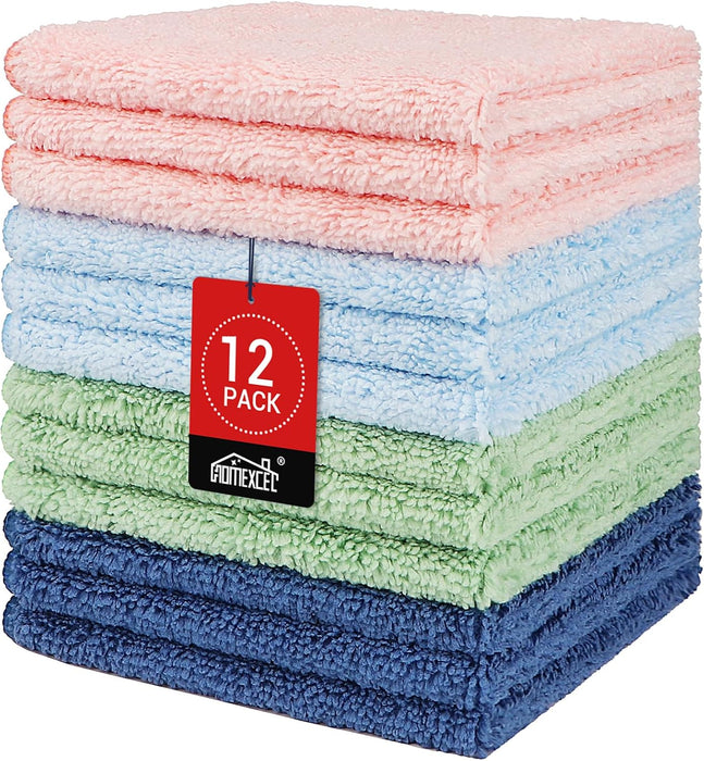 Washcloths 12PK, Ultra Soft&Highly Absorbent Face Towels, 12X12 in
