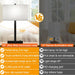 21" Touch Bedside lamps with 2 USB & AC Outlets, 3-Way Dimmable Bedside Table Lamps Set of 2 for Bedroom Living Room Office Reading, Gray Shade Lamps for Night Stands, 5000K LED Bulbs Included