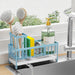 Sponge Holder for Kitchen Sink, Sink Caddy with High Brush Holder, Kitchen Sink Organizer Countertop Rustproof 304 Stainless Steel , Soap Dispenser Kitchen Organizers and Storage Essentials