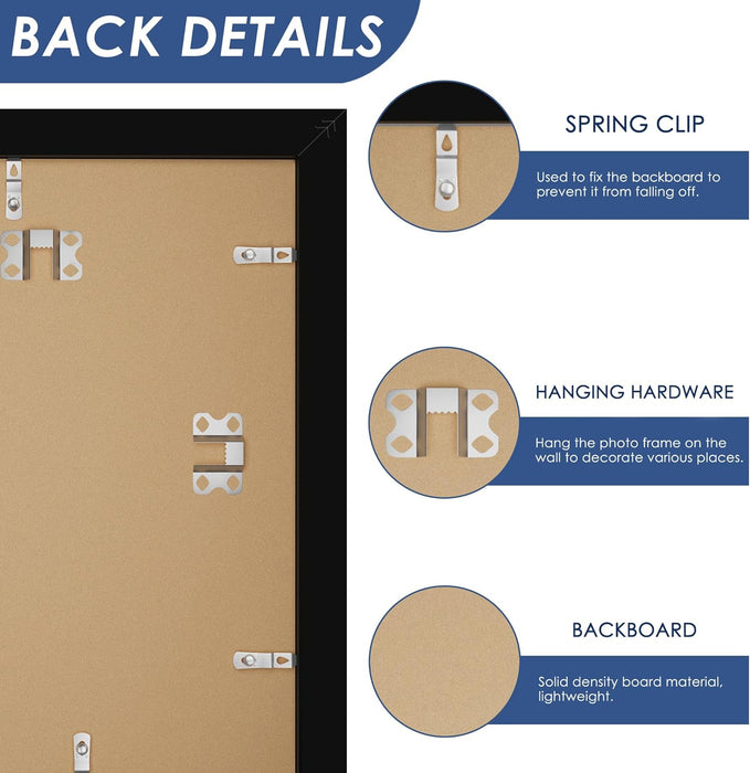 16x20 Picture Frame Set of 6, Wall Mounting Display, Black