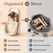 Small Standing Makeup Brush Bag & Holder, Beige Travel Cosmetic Case
