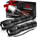 LED Flashlight 2 Pack, Bright Tactical Torch High Lumens 5 Modes, Waterproof Zoomable Flash Light for Outdoor, Birthday 