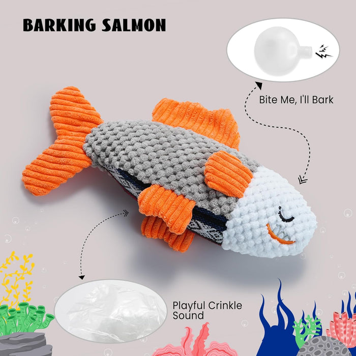 4 Packs Crinkle Squeaky Dog Toys for Aggressive Chewers, Tough Durable Stuffed Plush Rope Tug Puppy Chew Toy for Small M