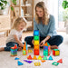 100 PCS Magnetic Tiles with 2 Cars, Magnet Stacking Blocks Kids