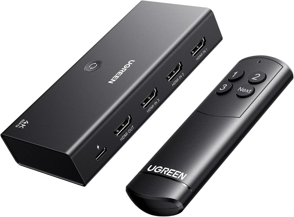 HDMI Switch 3 in 1 Out, 4K@60Hz, with Remote, HDR10+, 3D, Dolby