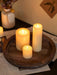 Round Wooden Candle Holder Trays for Coffee Table, Distressed Finish