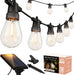 Ambience Pro Solar Powered Outdoor String Lights -27 ft Commercial Grade Waterproof Edison Patio Lights, Shatterproof LE